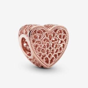 PANDORA Rose Filagree & Beaded Heart charm